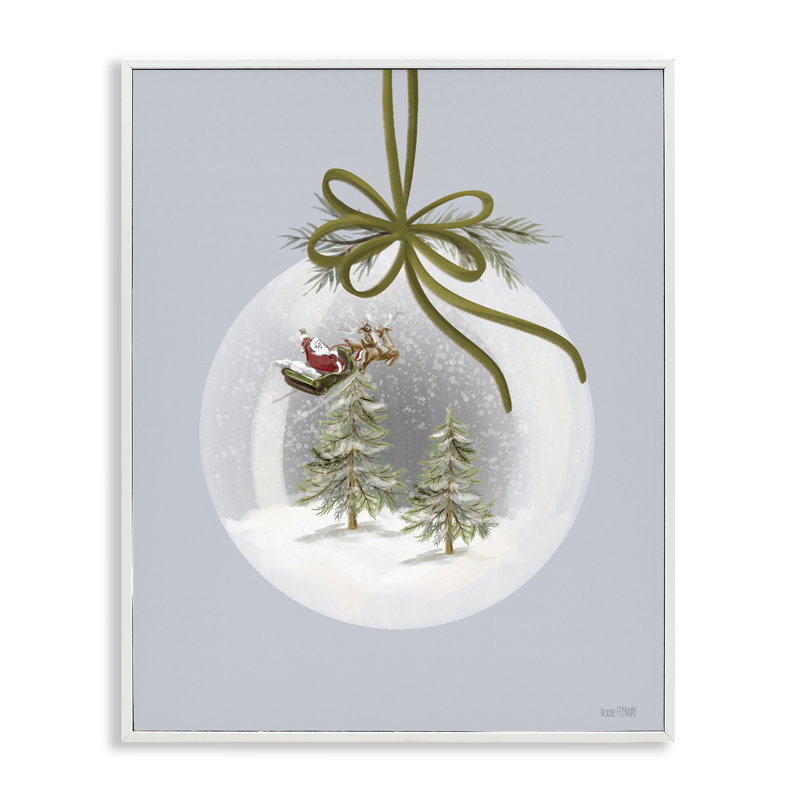 Père Noël en traîneau à neige, giclée par House Fenway, Giclée encadrée blanc bord de mer, H 30 po x l 24 po