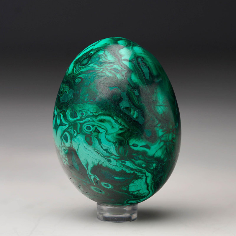 Œuf de malachite poli à la main