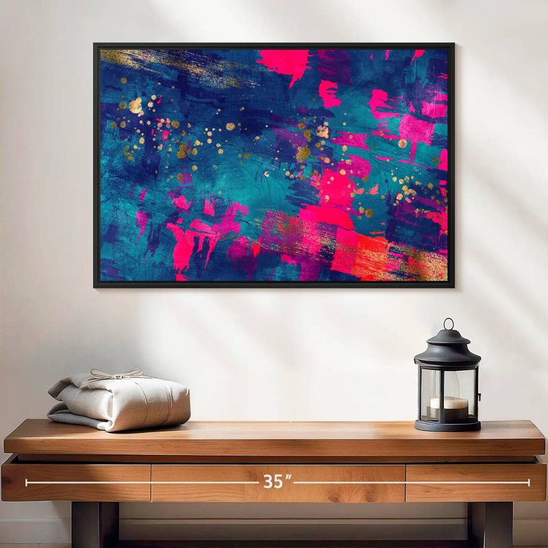 Avery bleu abstrait magenta, H 17 po x l 25 po