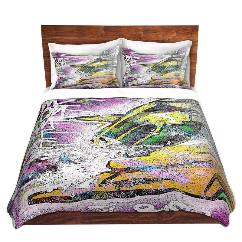 Ensemble de housse de couette graffiti, 1 housse de couette grand + 2 taies standards