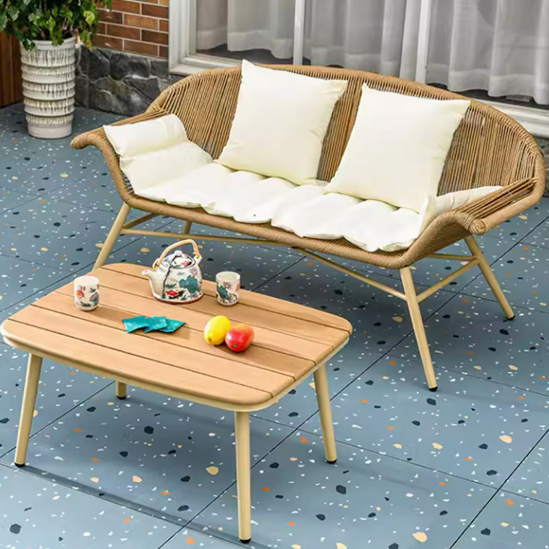 Ensemble de canapé simple en corde tissée imperméable pour l'extérieur