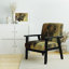 Fauteuil d'appoint rembourré de style campagne moderne «Gravo - Into The Wild Gold Buffalo»
