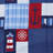 Ocean Inspired Coastal DESIGN STUDIO Nautical Patch Blue Ultra Soft Microfiber Reversible Comforter Set-1621428789