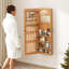 Armoire-penderie pour armoire à bijoux en bois massif avec miroir pleine longueur, 47,5 x 14,3 po, verrouillable au mur avec lumière DEL-783144941