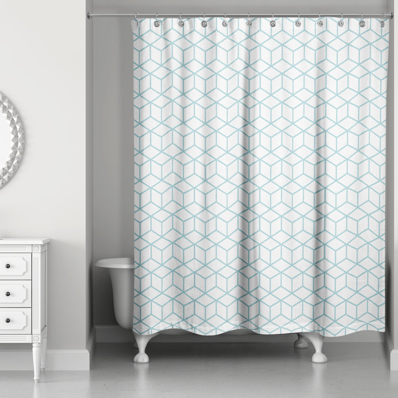 Rideau de douche simple Bakstran, Bleu sarcelle
