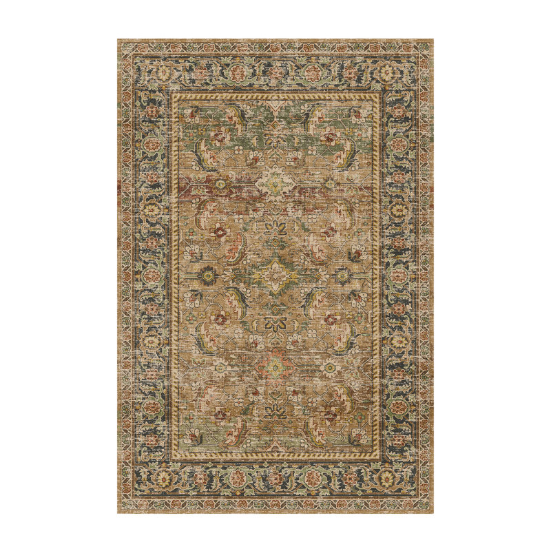 Tapis oriental rétro brun, Rectangle 2 pi 3 po x 2 pi 9 po