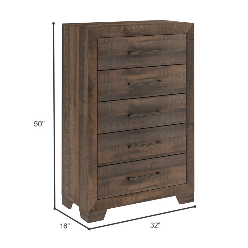 Commode brune à 5 tiroirs