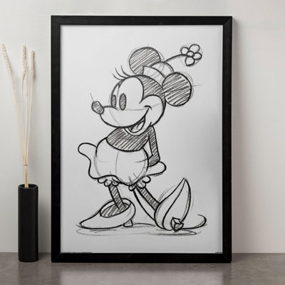 Minnie Mouse Sketched - Picture Frame Drawing