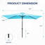 Parasol rectangulaire de 6,5 x 10 pi avec manivelle, inclinaison et toile résistante aux rayons UV pour la piscine, la cour et le patio (sans base)-125659935