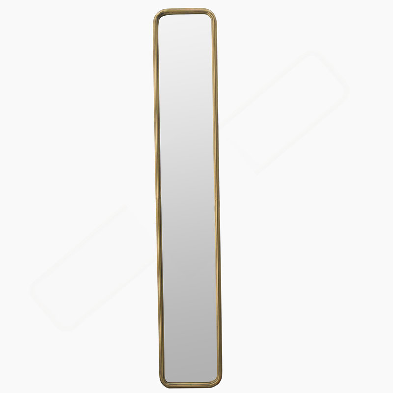 Miroir pleine grandeur avec cadre en métal doré antique, miroir long pour le couloir