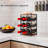 Wood Countertop Wine Rack No Need Assembly 6 Bottles Black + Rustic Brown
