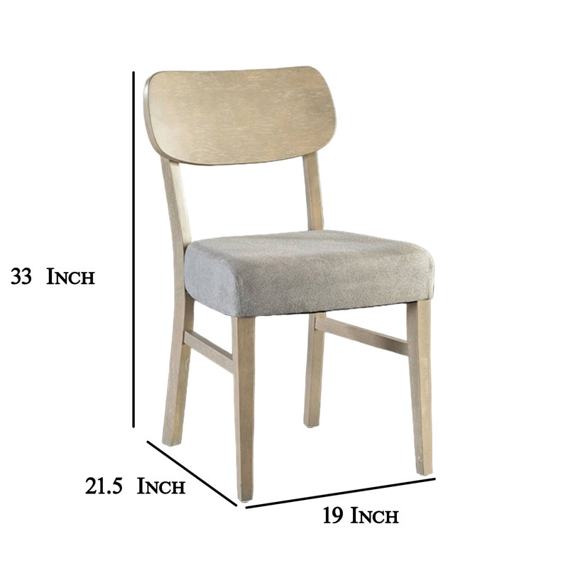 Ensemble de 2 chaises d'appoint de salle à manger Kene, dossier profilé, pieds fuselés, tissu gris