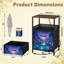 Table de chevet 2 tiroirs avec station de charge, table de chevet pour chambre avec ports USB et amp; Table de chevet noire Outlets
