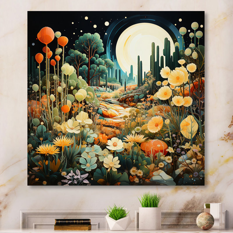 Cactus vert sarcelle - Décoration murale florale en métal, H 16 po x l 16 po x P 1 po