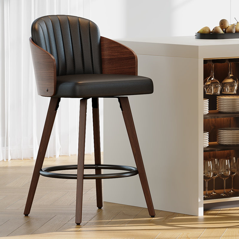 Tabouret pivotant, Tabouret de bar (siège d'une hauteur de 29,13 po), Brun