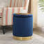 Repose-pieds rond avec rangement en velours-29801707