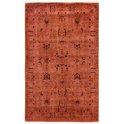 Overdyed One-of-a-Kind 4' 2" X 6' 5" Hand Knotted Area Rug