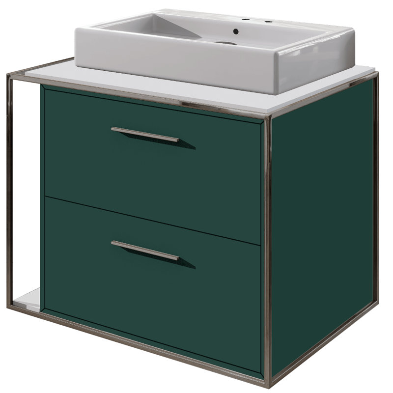 Aquagrande 18.5'' L Bathroom Sink, 2 Hole - 4" Centers