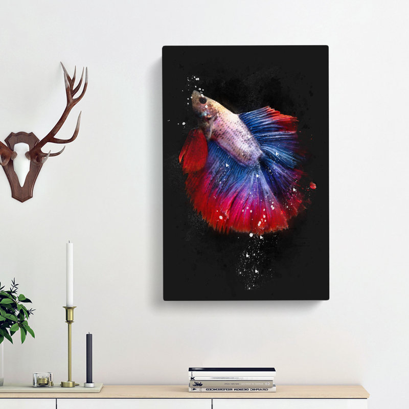 Siamese Fighting Fish - Wrapped Canvas, 50cm H x 35cm W x 3cm D