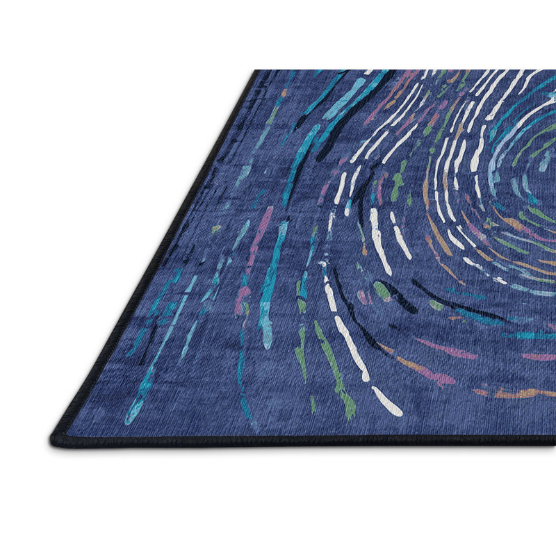 Machine Washable Gray Area Rug, Rectangle 7' x 9'