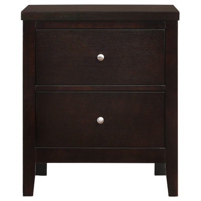 Garrett Cappuccino 2-Drawer Rectangular Nightstand