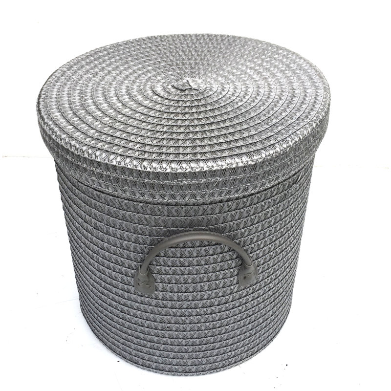 Fabric Laundry Hamper with Handles, 43cm H x 40cm W x 40cm D, Dark Grey
