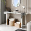 Console de luxe avec miroir pleine longueur 60 pouces avec verre trempé cannelé, canapé d'entrée en miroir, style luxueux, résistant aux égratignures, emballage renforcé