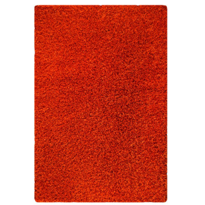 Tapis décoratif orangé nouée à la main