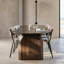Table de salle à manger 55,12 "en bois de pin massif Wabi-Sabi avec plateau ovale courbé et base arquée - Table minimaliste pour la salle à manger Homestay-1749793646