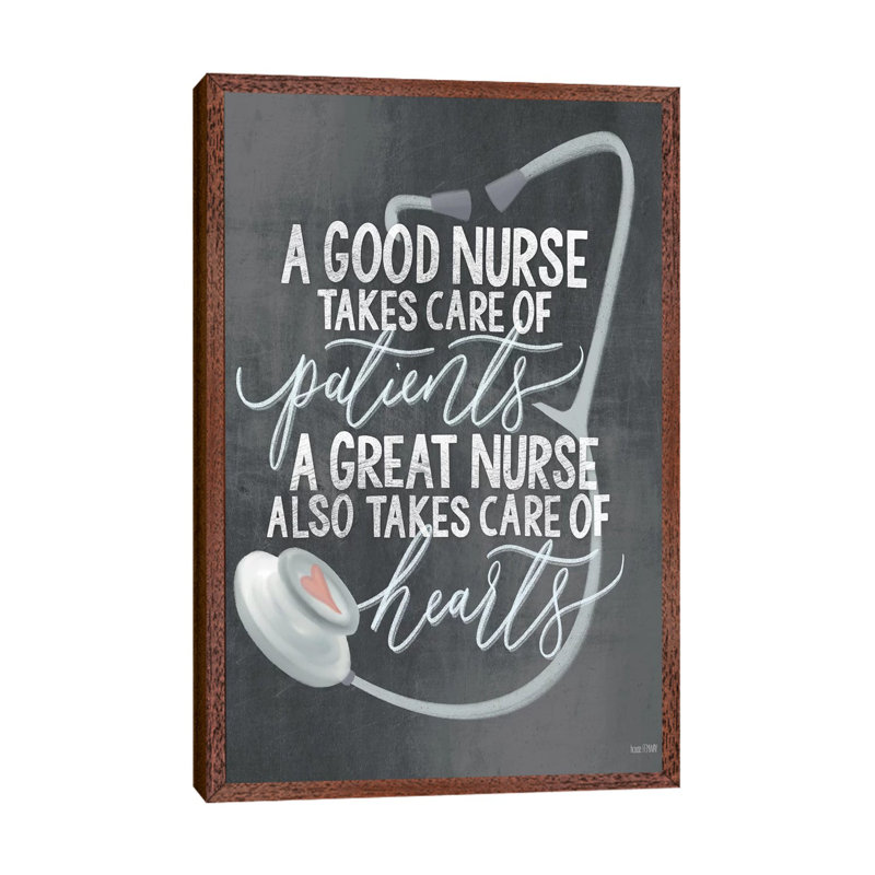 A Nurse's Heart by House Fenway - Print on Canvas, 66.04cm H x 45.72cm W x 3.81cm D, Brown Framed