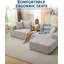 Canapé modulaire en L 106 po avec méridienne modulaire en L avec siège profond, aucun assemblage requis