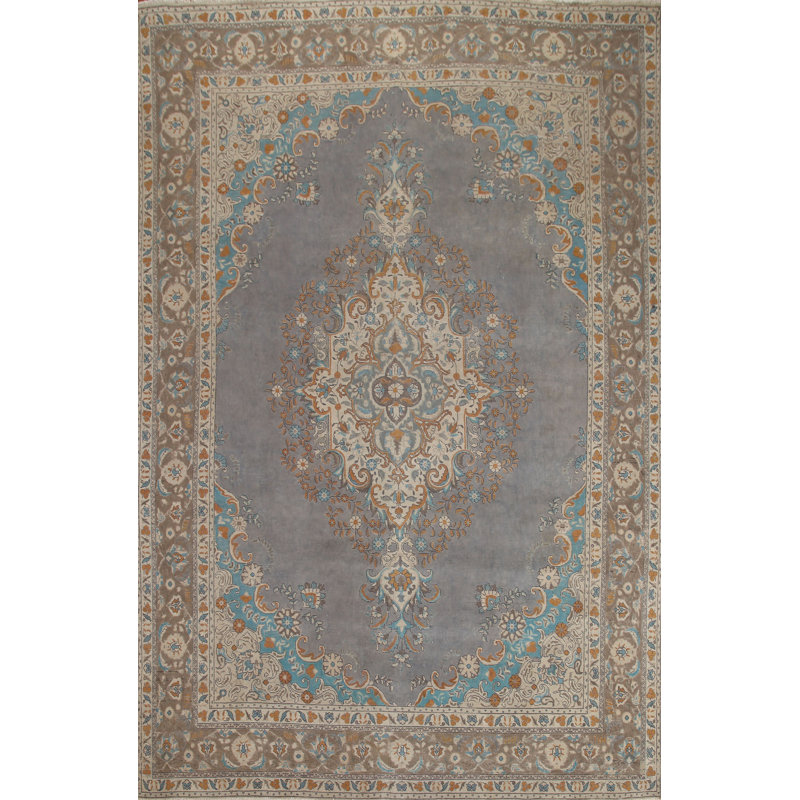 Tapis gris délavé traditionnel 10 x 13