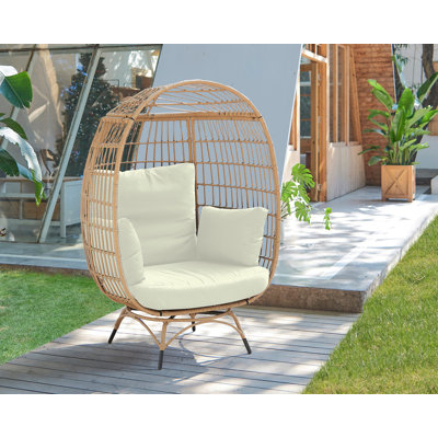 Fauteuil ovale autoportant Spezia en brun clair et crème