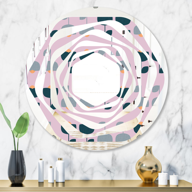 Miroir mural sans cadre à motif floral Whole Cottage, 31,5 po x 31,5 po
