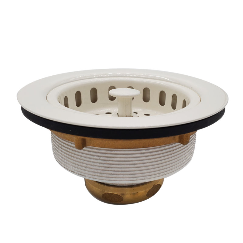 Crépine de panier d'évier de cuisine en laiton massif, Amande thermolaquée