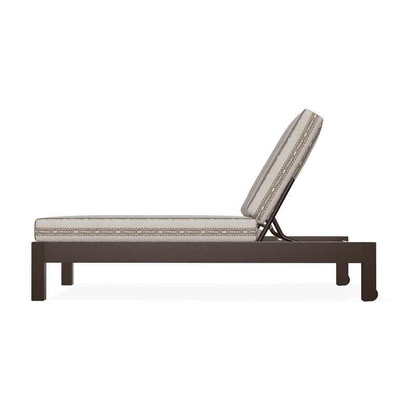 Leeward Marine Grade Polymer Deep Seating Cushion Three Position Lay-flat Armless Chaise, Bliss Sand, Kona