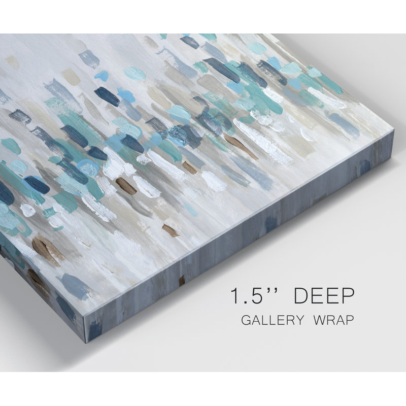 Staccato Blue I - Wrapped Canvas Print, 24" H x 24" W x 1" D
