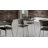 NPS Café Time Stool, Charcoal Slate Top & Silver Frame