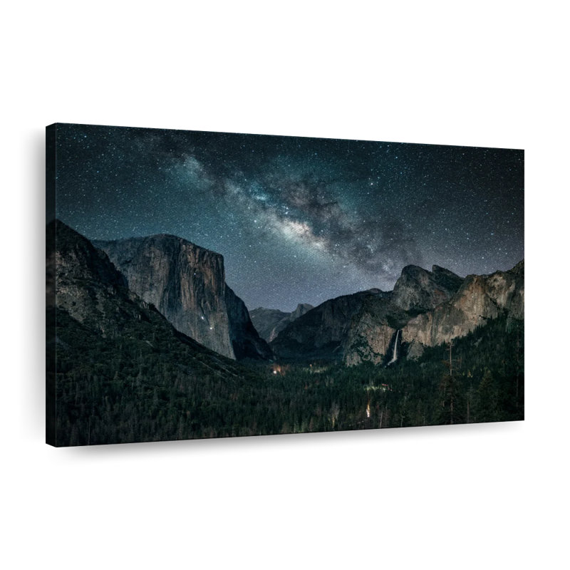 Stargazing At Yosemite sur impression sur toile, H 8 po x l 12 po x P 1 po