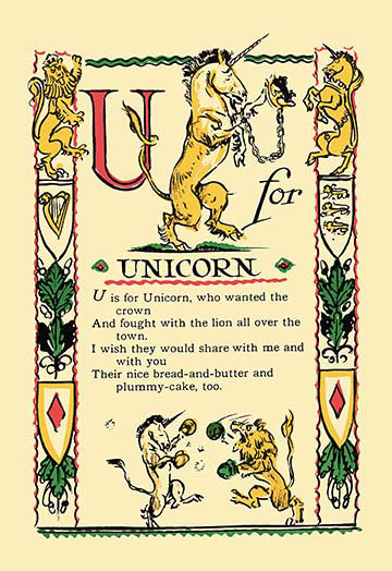 «U for Unicorn» par Tony Sarge, impression