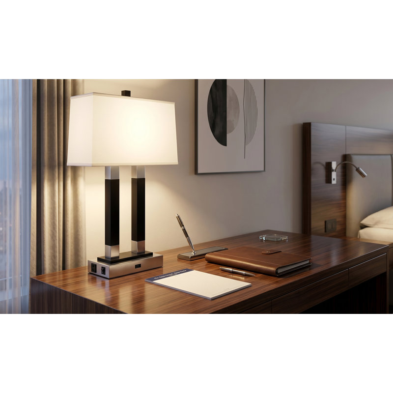 27" Brushed Steel/black Ebony Desk Lamp