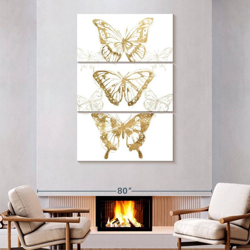 Brampt Gold Butterfly Contours II, H 74 po x l 48 po