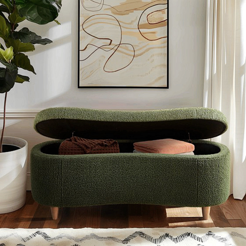 Banc de rangement Boucle Taupe, Vert