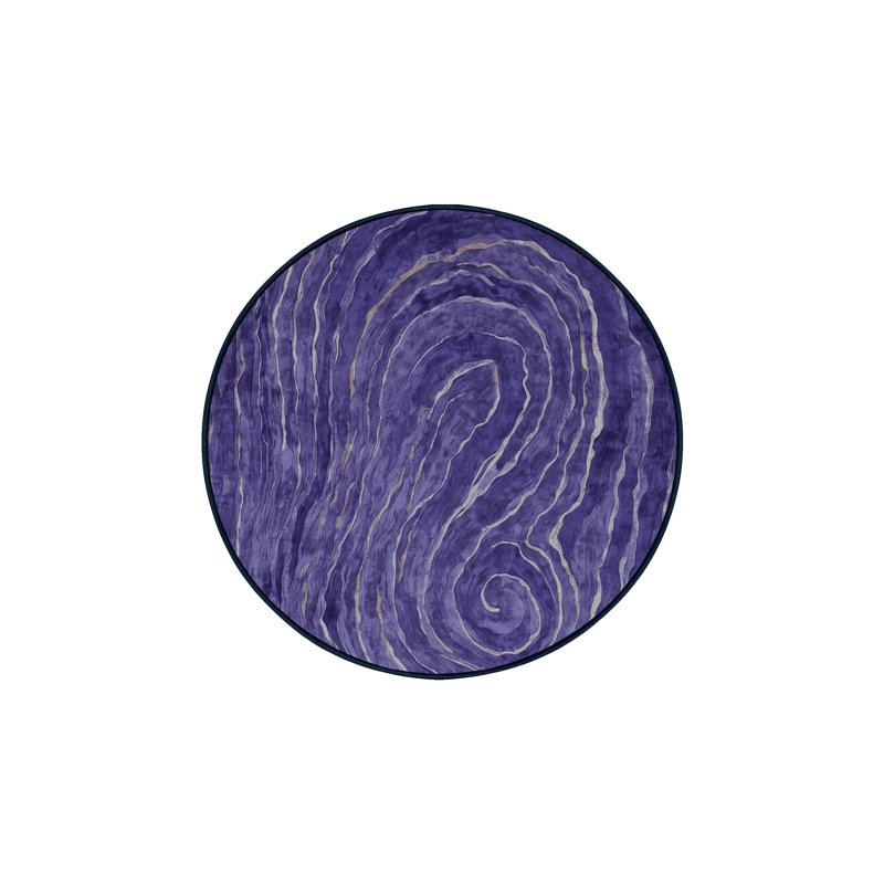 Tapis mauve lavable à la machine, Rond 5 pi