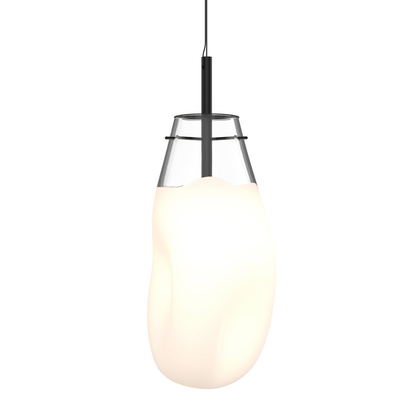 Luminaire suspendu géométrique à 1 lumière Liquid, H 22 po x l 10,5 po x P 10,5 po, Blanc coulé
