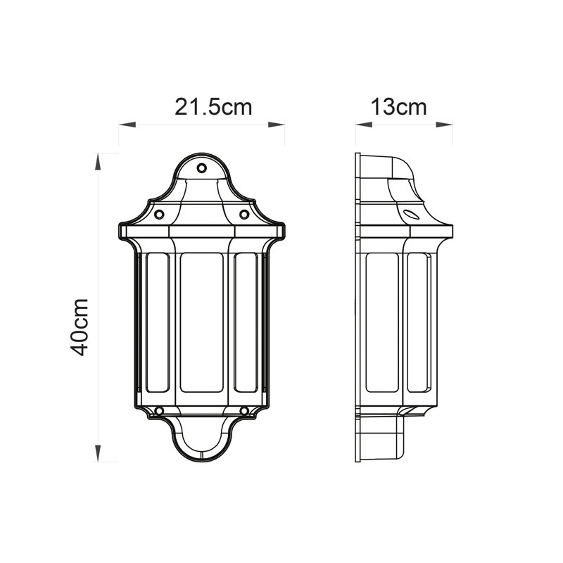 Rozier Satin Black Outdoor Wall Lantern