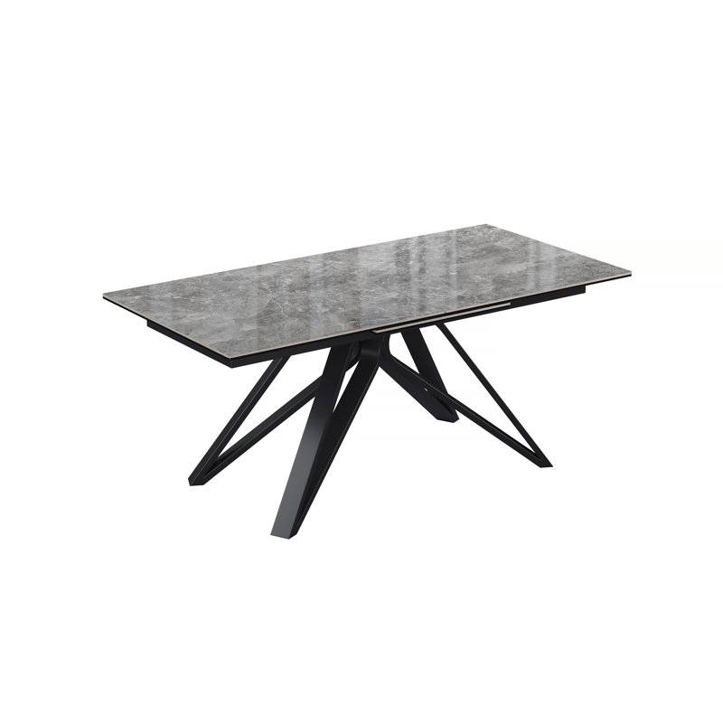 Baudouin 180-240cm Ceramic Extending Dining Table, Grey