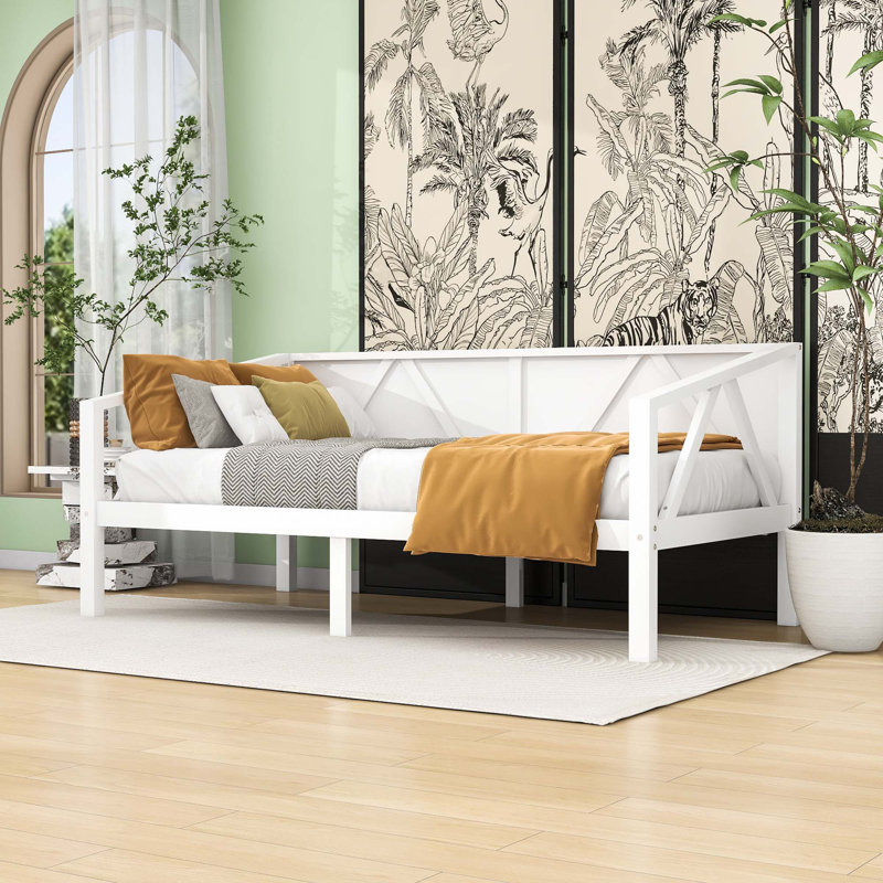 Daybed with Wood Slat Support, White, Twin