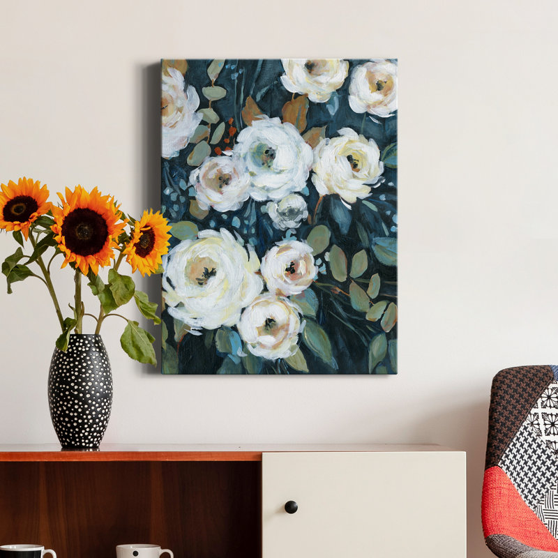 «Moonlit Garden III» par Carol Robinson, reproduction d'art sur toile tendue, H 40 po x l 30 po x P 1 po