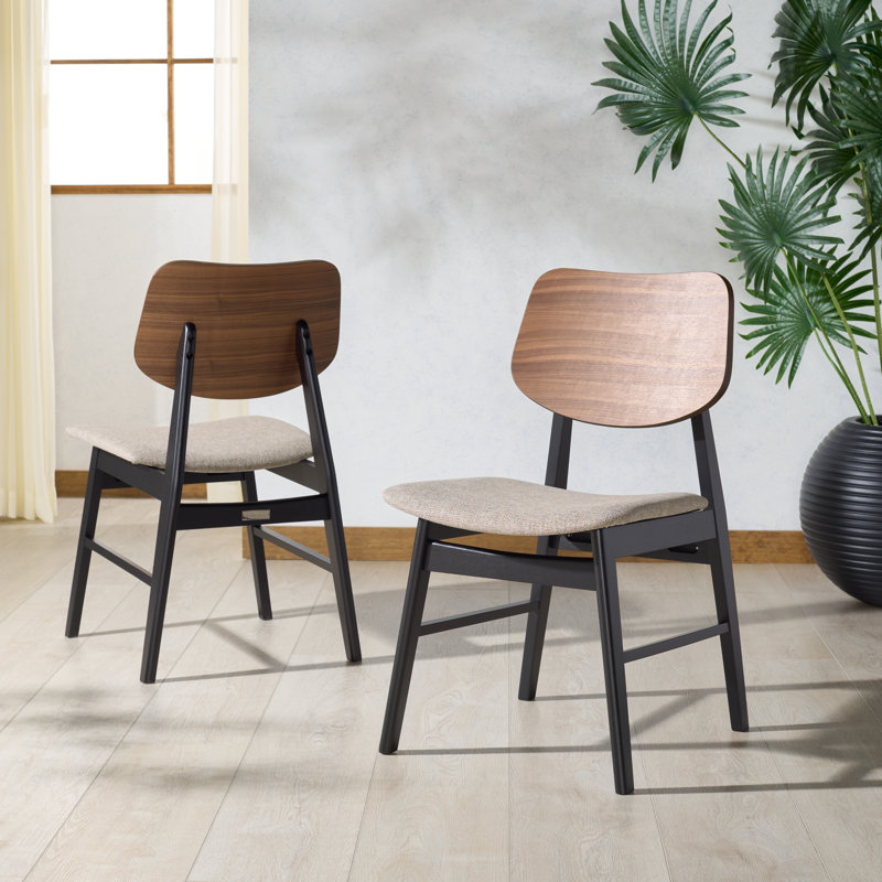 Chaise Rhonda, Gris / noyer / noir
